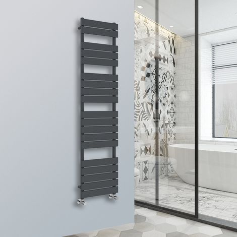 Flat Panel Heated Towel Rail Bathroom Rad Radiator Anthracite 1800x450mm