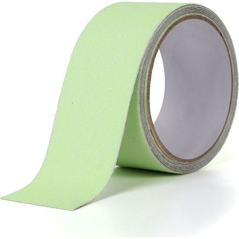 Ruban antidérapant en PVC phosphorescent de 5 m x 5 cm pour escaliers, marches, sols, décoration de sécurité (1/4)
