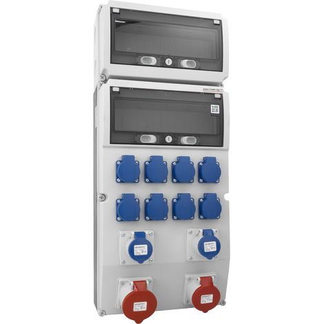 Stromverteiler eXT-S/FI 32A 16A 2x16A Camping 8x230V + 3Phasige MID Stromzähler DV-0786-D (1/5)