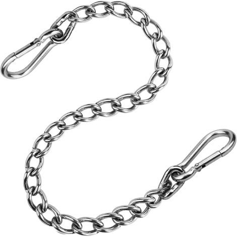 Chaîne avec Deux Mousquetons 66cm Chaine Hamac Chaîne D'Extension Chaises Suspendues en Acier Inoxydable pour Sac de Frappe Yoga Balançoire Hamacs Charge Maximale 300Kg (1/4)