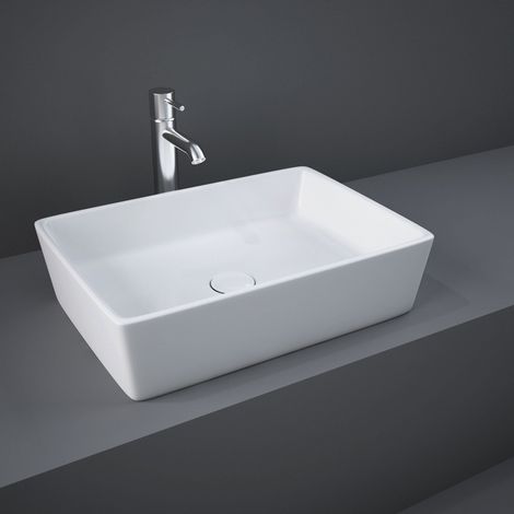 RAK Feeling Rectangular Countertop Wash Basin 500mm Wide - Alpine White (1/4)