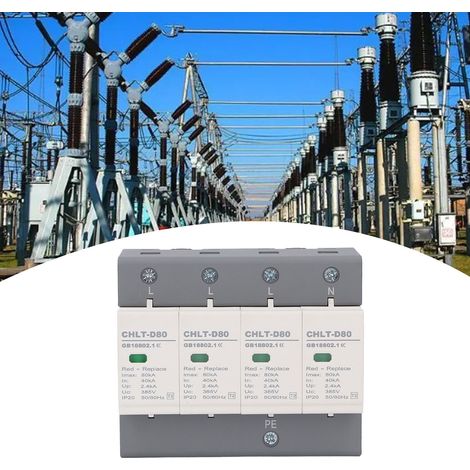 CHLT-D80 AC385V protecteur de surtension 40-80KA / 4P, ensemble détachable. (1/5)