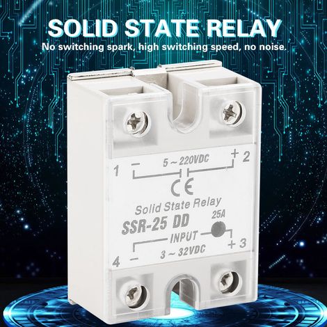 Relais statique SSR-25 DD 25A 5-220VDC pour processus d'automatisation industrielle (1/5)