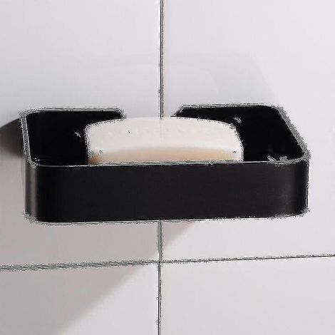 Porte-savon en aluminium noir pour salle de bain et douche. (1/5)