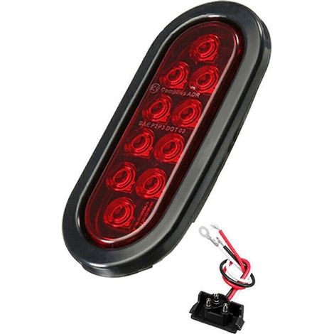 Ampoules ovales à 10 LED pour feux stop avec prise 12 V, clignotants universels pour la plupart des voitures, camions et remorques, rouge (1/5)