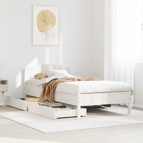 Estructura cama sin colchón madera maciza pino blanca 100x200cm vidaXL (1/5)