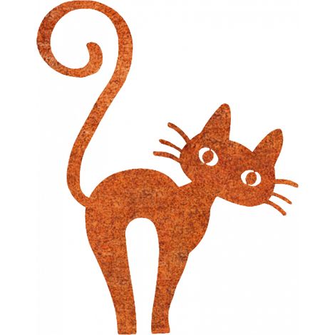 Déco jardin : Chat Leone Métal - Acier brut poli 49 cm (1/3)