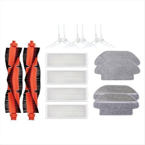 Kit Pièces De Rechange Pour Aspirateur Robot - Brosse Principale - Brosse Latérale - Filtre HEPA - Serpillière - Compatible Xiaomi Mijia STYTJ02YM 2S 3C Conga 3490 Viomi V2 PRO V3 SE - Lot De 16 Pièce (1/5)
