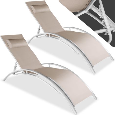 Set di 2 lettini prendisole beige (1/5)