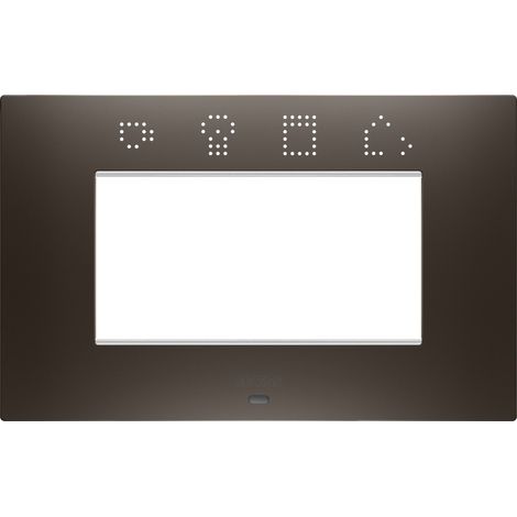 PLAQUE EGO SMART RECT. 4P TEINTE MARRON GEWISS GW16004SBS