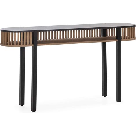 Console 150 x 33 x 80 cm Bois, Métal - Sable, Noir