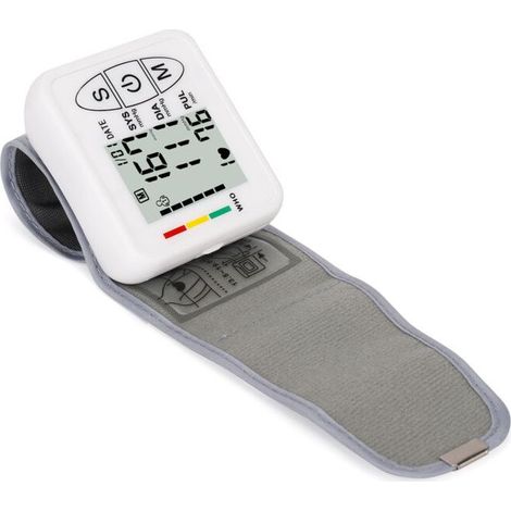 Tensiomètre au poignet parlant, détecteur de fréquence cardiaque, transfert de données à écran LCD numérique, mesure de la pression artérielle, fréquence cardiaque, détection du pouls, rapide et très (1/3)