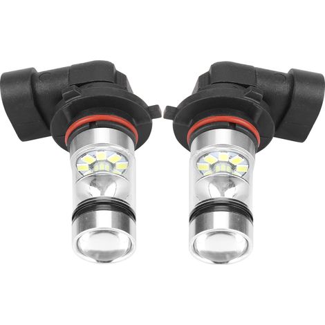 Kit de 2 ampoules LED blanches haute luminosité 9006/HB4 100W pour phares antibrouillard et feux de route. (1/2)