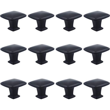 12PCS Noir Tiroir de Poignée Porte, 30mm Bouton de Meubles, Unique Trou Rond Boutons de Tiroir, Boutons de Porte, Poignées de Meuble pour Placard Armoire Cuisine, chambre d'enfant (1/5)