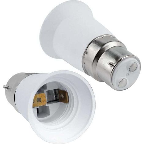 B22-auf-E27-Fassungsadapter, B22-Bajonett-auf-E27-Schraubfassung-Konverter, 0–250 V, für E27-Leuchtmittel (LED, Glühlampe, Halogen, Energiesparlampe), 4er-Pack – Crezuo