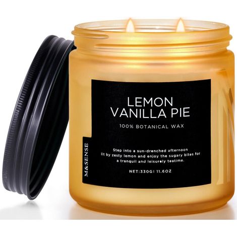 Duftkerze im Glas Lemon Vanilla Pie 330g Sojawachs 70h Brenndauer