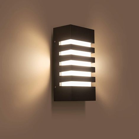 Porche ou terrasse. éclairage extérieur blanc, applique murale extérieure LED 12 W, étanche, pour jardin, style moderne (1/5)