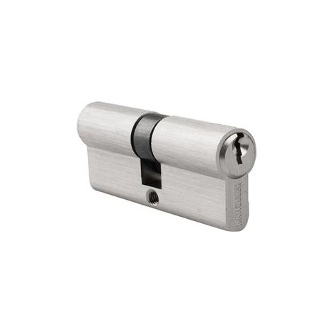 Cylindre profil européen "R15" 40x40mm en laiton nickelé (comprend 3 clés crantées)