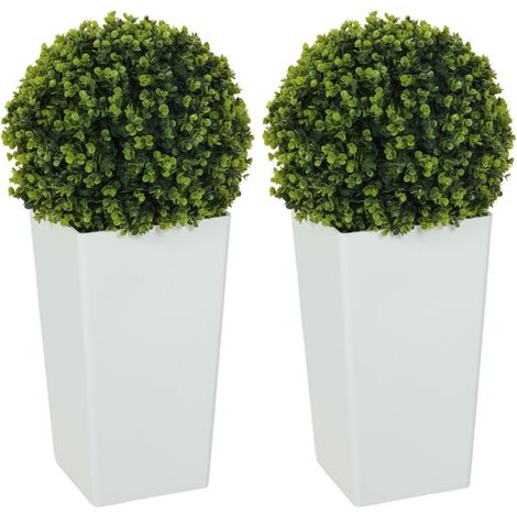 CHICFURN Pack de 2 plantas artificiales de eucalipto 65 cm de plástico UV, sin mantenimiento (1/5)