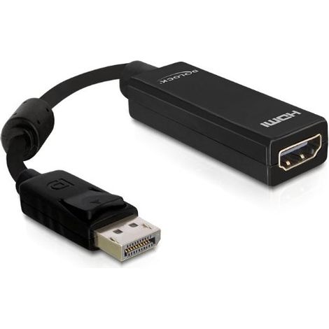 DeLOCK Adaptateur Hdmi St.&gt Port d'affichage haute vitesse - U. 0,22 M Ferrite [BK], Noir (1/2)