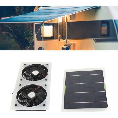 Kit de ventilateur de panneau solaire 100W 12V, étanche, Portable, double ventilateur d'extraction, ensemble de panneaux solaires pour serre domestique (1/5)