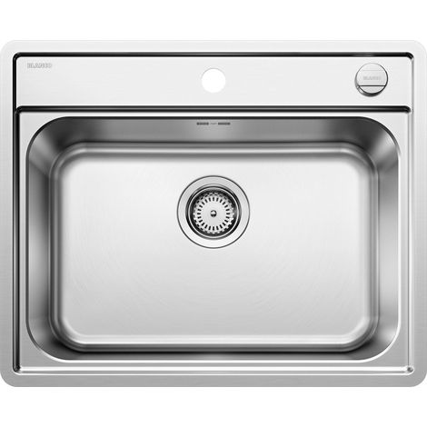 Blanco Lemis 6 - Lavello 62x50 cm, con comando remoto dello scarico, acciaio inox spazzolato 525109 (1/2)