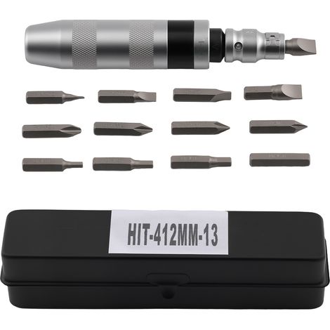 Kit 12 Embouts Tournevis Impact Carré 1/2" Hexagonaux Phillips Plats 40CR (1/5)