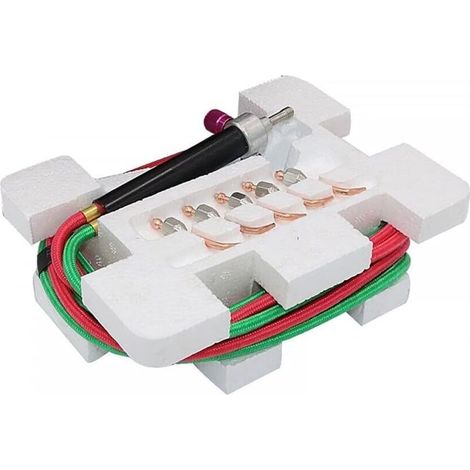 Torcia per riparazione di gioielli, mini torcia a gas acetilene-ossigeno con 5 punte per saldatura per la riparazione di gioielli