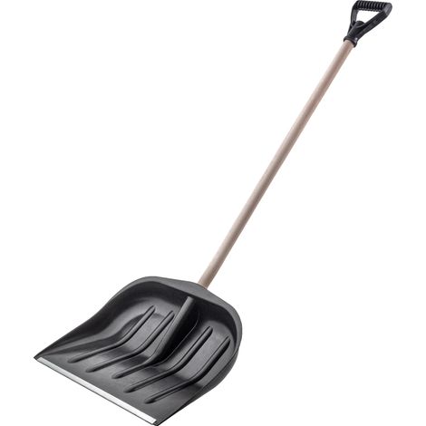 Pala para nieve, construcción de metal resistente, mango ergonómico, color rojo. (1/5)