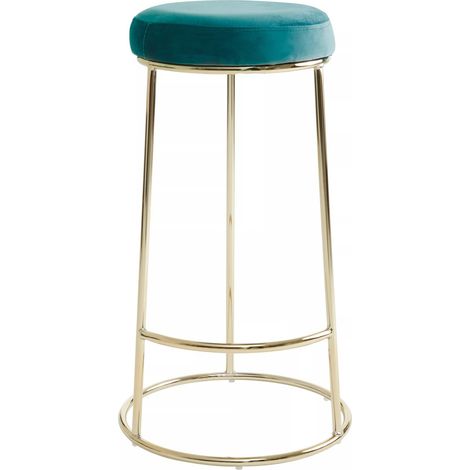 Premier Housewares Manhattan Green Velvet Tall Bar Stool