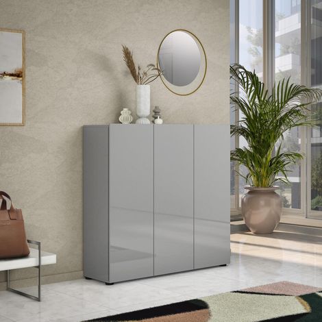 Schuhschrank Alcazar, Schuhregal 10 Böden, 34x120x115h cm Grau (1/4)