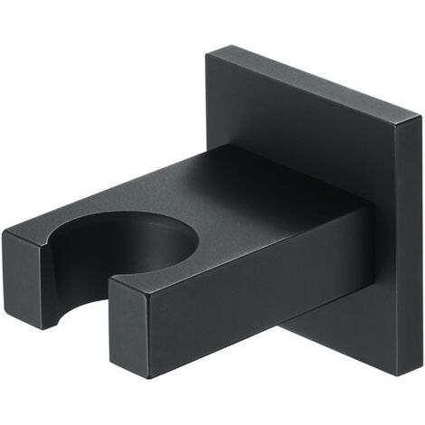 Sollbry Support de douche à main noir, support de pomme de douche en laiton, support de pomme de douche mural, support de douche à main rectangulaire, support de douche à main, noir (1/5)