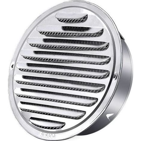 Acier Inoxydable Rond Grille de Ventilation de Tuyau D'échappement 120mm, Capot de Sortie D'air, Grille D'évacuation D'air Ronde, Hotte de Désenfumage Avec Moustiquaire (1/4)