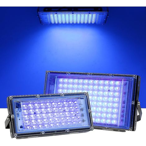 Lampe UV 365nm 395nm Projecteur à LED pour Séchage, Lumière Noire à Ondes Longues, Éclairage de Surface 100W, Usage Industriel et Professionnel (1/5)