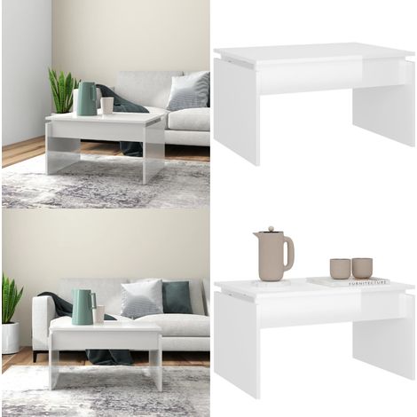 Couchtisch Hochglanz-Weiß 68x50x38 cm Holzwerkstoff - Couchtisch - Beistelltisch - Wohnzimmer Dekoration - Holzwerkstoff Möbel - Weißer Couchtisch - Home & Living (1/5)