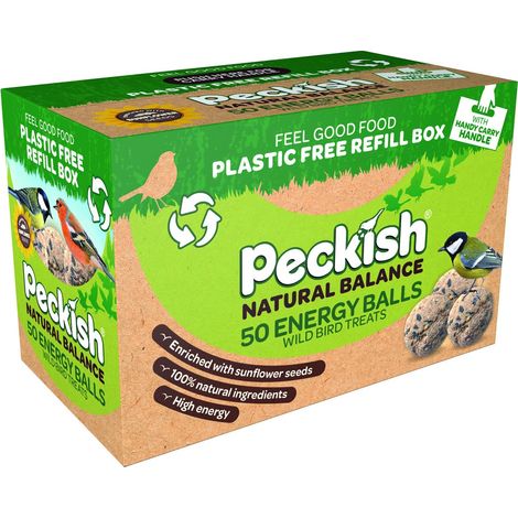 50 Peckish Natural Balance Energy Suet Fat Balls Bird Food Plastic Free Package