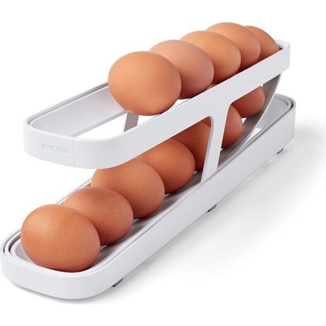 Distributeur d’œufs roulant compact et pratique pour réfrigérateur – Organisateur d’œufs à glissière silencieuse et stable (1/5)