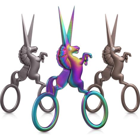 Ciseaux À Broderie - Acier Inoxydable - Forme Licorne - Pour Couture Et Loisirs Créatifs - Lot De 3 (1/5)