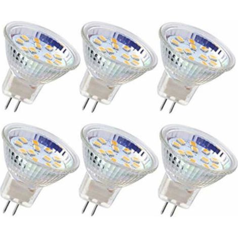6 Stück MR11 LED-Lampe GU4 Strahlerlampe 3W 18LEDs Entspricht 20W Halogen nicht dimmbar 12V AC/DC LED-Lampe für Garten- und Landschaftsbeleuchtung (Kaltweiß)