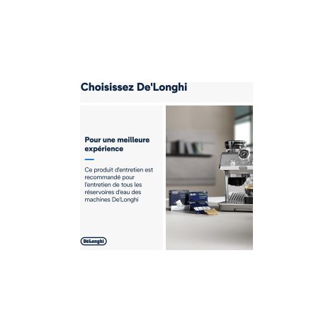 De'Longhi SoftBalls DLSC551 - Boules de machines a cafe avec reservoir d'eau, nettoyant anticalcaire et adoucissant, accessoires De'Longhi, 2 sacs, blanc
