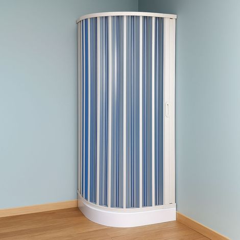 Box doccia soffietto semicircolare pvc guide estensibili aperture reversibili misure 78-90 x 78-90 cm - confezione 1 (1/5)