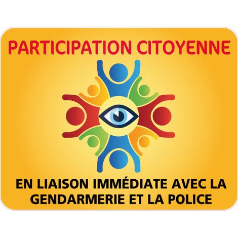 PANNEAU PARTICIPATION CITOYENNE GENDARMERIE et POLICE (PC011) - 650 x 500 mm