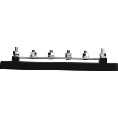 Morsettiera di distribuzione di alimentazione a 6 vie con coperchio antipolvere, perni M6, da 12V a 48V DC, 150A, per auto, barche, camper, nera. (1/4)