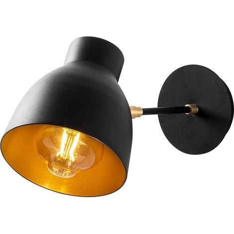 Aplique de pared, hierro , negro, 15x38x20, casquillo E 27 Max 40 W