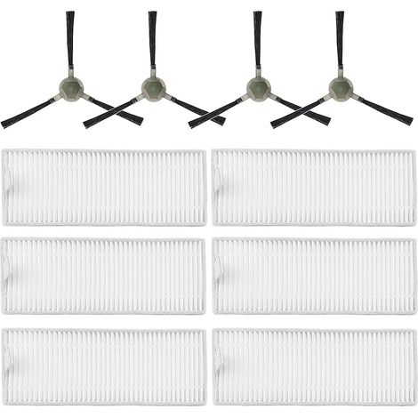 Accessoires pièce de rechange pour Lefant M210 M210S M210B M210P M213 M213S, pour OKP Life K2 K3 K3A K4 K5 aspirateur, 6 filtres HEPA, 4 brosses latérales (1/4)