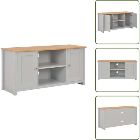 TV-Schrank Grau 120x39x58 cm - TV Schrank - Holz Sideboard - Wohnzimmerschrank - Fernseher Standregal - Regal Grau (1/5)