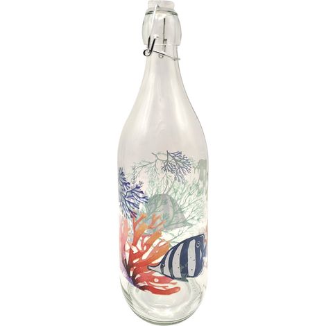 Bouteille décorative avec bouchon en forme de poisson pour le stockage de liquides, design unique et attrayant