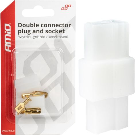 Enchufe tipo cubo con conector eléctrico de 2 pines + conectores amio-03512 (1/4)