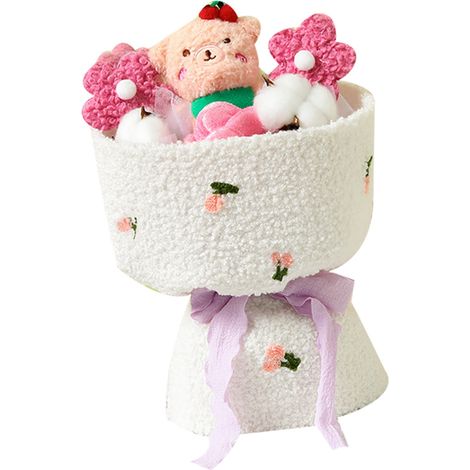 Bouquet de peluches lumineux, ours rose adorable, style cartoon, couleurs vives, guirlande LED, cadeau d'anniversaire ou Saint-Valentin, ensemble de fleurs en peluche. (1/5)