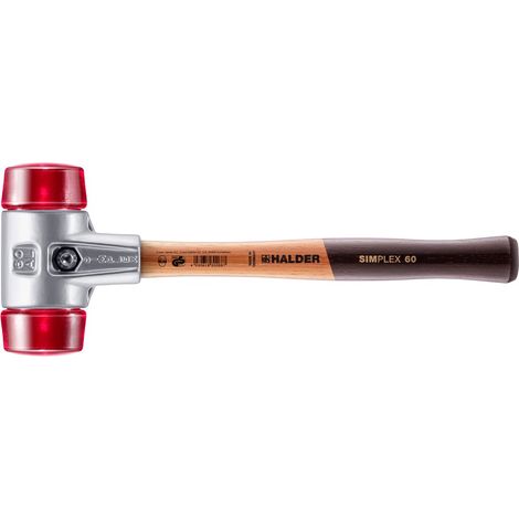 HALDER SIMPLEX Schonhammer Ø 60 mm Plastik rot mit Aluminiumgehäuse (1/5)